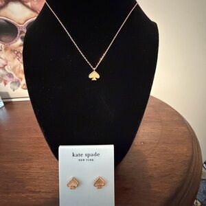 Kate Spade Everyday Glitter Enamel Rose Gold Tone Spade Set NWT